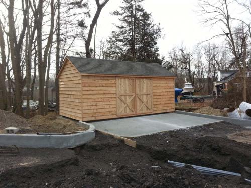 10x20 cedar gable, double 48 inch doors, weathered wood roof